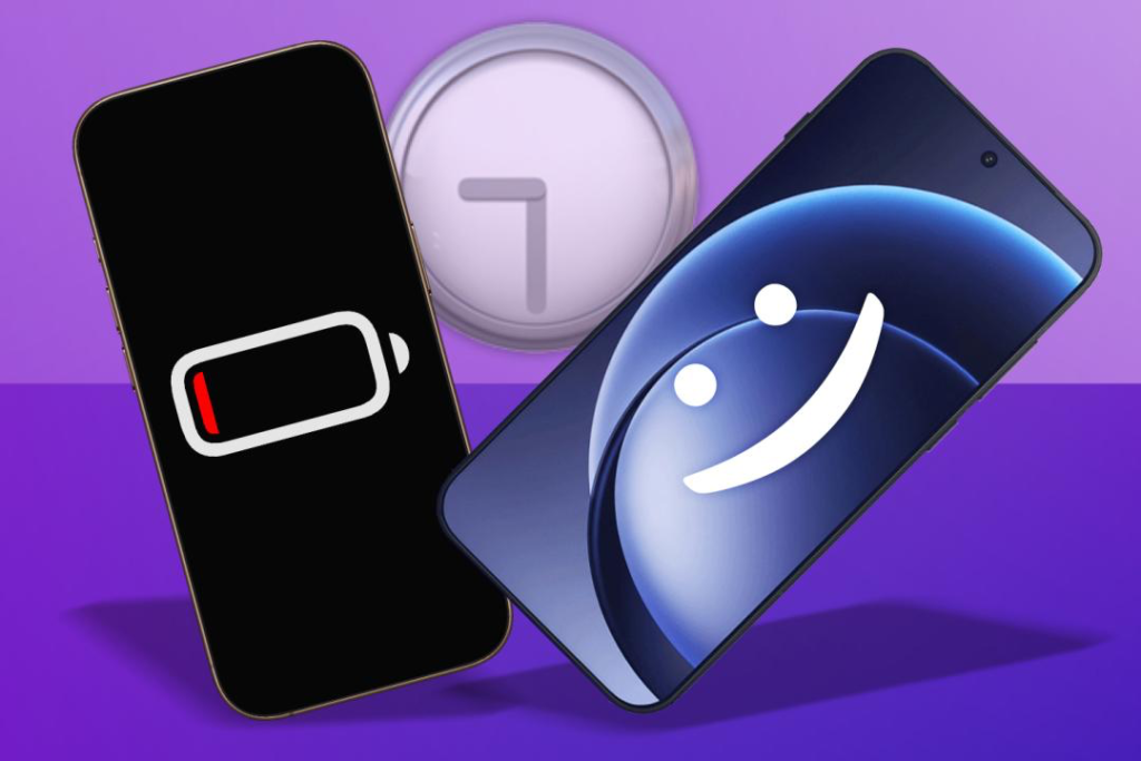 iPhone out of battery and smiling OnePlus 15