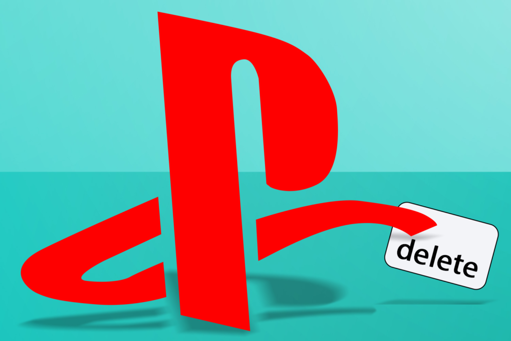 PlayStation logo pressing delete key